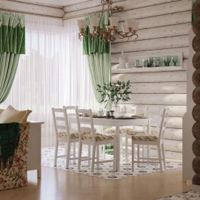 Комлект Вествик обеденный стол и четыре стула, массив сосны, цвет белый в Менделеевске - mendeleevsk.mebel-74.com | фото