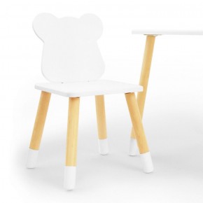 Комплект детской мебели стол и два стула Мишутка (Белый/Белый/Береза) в Менделеевске - mendeleevsk.mebel-74.com | фото