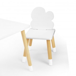 Комплект детской мебели стол и два стула Облачко (Белый/Белый/Береза) в Менделеевске - mendeleevsk.mebel-74.com | фото