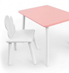 Комплект детской мебели стол и стул Облачко (Розывый/Белый/Белый) в Менделеевске - mendeleevsk.mebel-74.com | фото