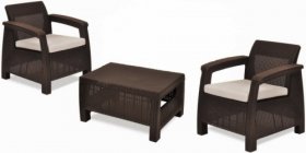 Комплект мебели Корфу Уикенд (Corfu Weekend) коричневый - серо-бежевый * в Менделеевске - mendeleevsk.mebel-74.com | фото