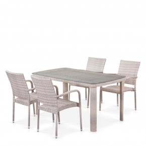Комплект плетеной мебели T256C/Y376C-W85 Latte (4+1) + подушки на стульях в Менделеевске - mendeleevsk.mebel-74.com | фото