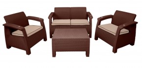 Комплект уличной мебели Yalta Premium Terrace Set (Ялта) шоколадый (+подушки под спину) в Менделеевске - mendeleevsk.mebel-74.com | фото
