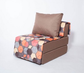 Кресло-кровать бескаркасное Харви (коричневый-геометрия браун) в Менделеевске - mendeleevsk.mebel-74.com | фото