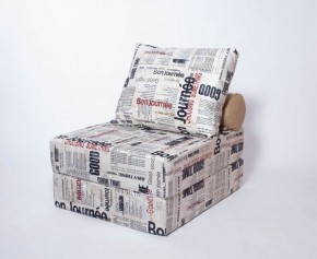 Кресло-кровать-пуф бескаркасное Прайм (Газета) в Менделеевске - mendeleevsk.mebel-74.com | фото