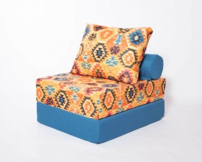 Кресло-кровать-пуф бескаркасное Прайм (мехико желтый-морская волна) в Менделеевске - mendeleevsk.mebel-74.com | фото