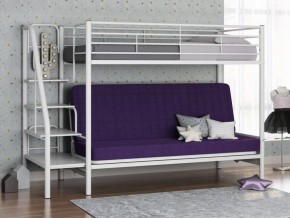 Кровать двухъярусная с диваном "Мадлен-3" (Белый/Фиолетовы) в Менделеевске - mendeleevsk.mebel-74.com | фото