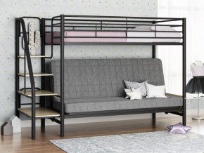 Кровать двухъярусная с диваном "Мадлен-3" (Черный/Серый) в Менделеевске - mendeleevsk.mebel-74.com | фото