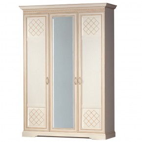 Шкаф для одежды 3-дверный №800 Парма кремовый белый в Менделеевске - mendeleevsk.mebel-74.com | фото